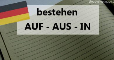 bestehen auf aus in preposizioni