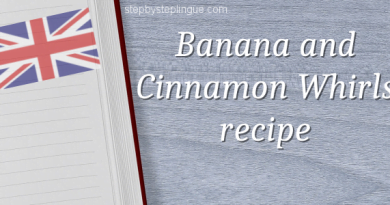 Banana and Cinnamon Whirls recipe vocabolario title