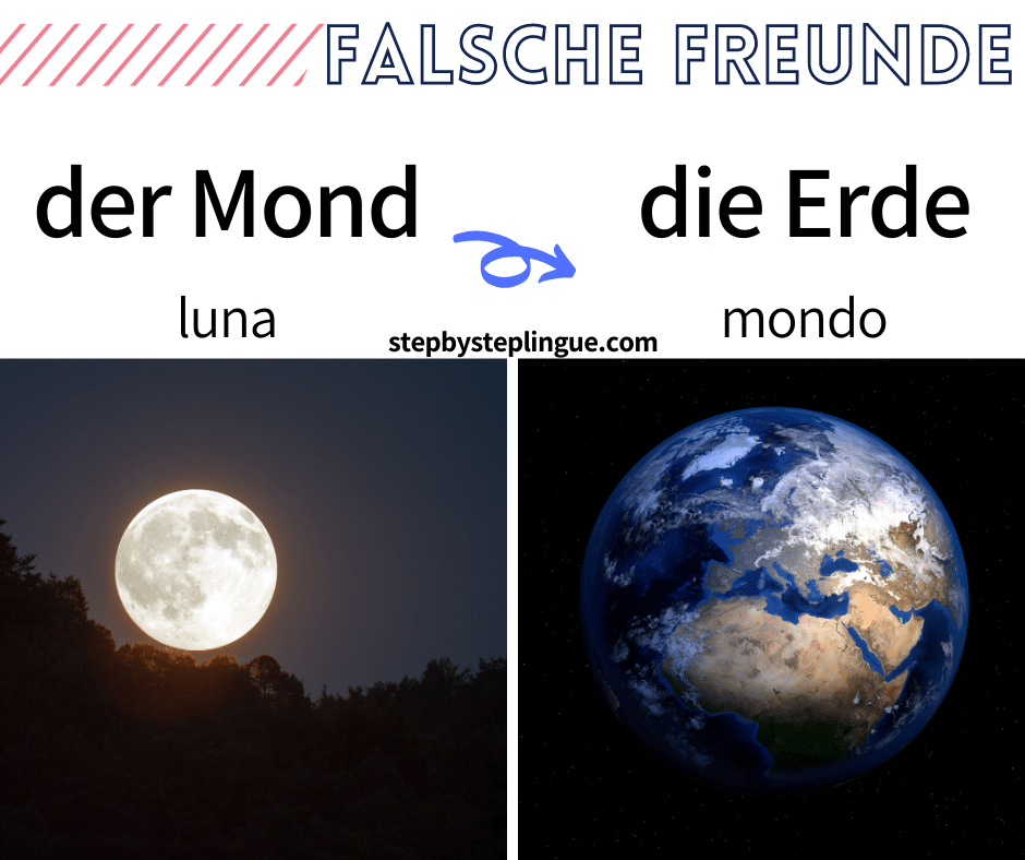 Falsche Freunde der Mond mondo die Erde