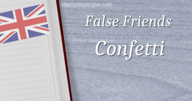 False friends confetti title