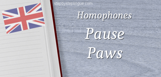 Homophones Pause e Paws title