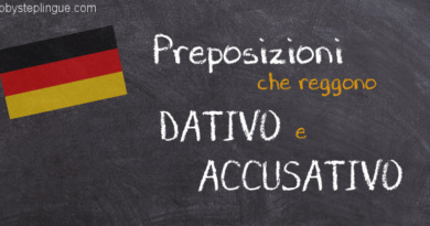 Preposizioni che reggono accusativo e dativo title