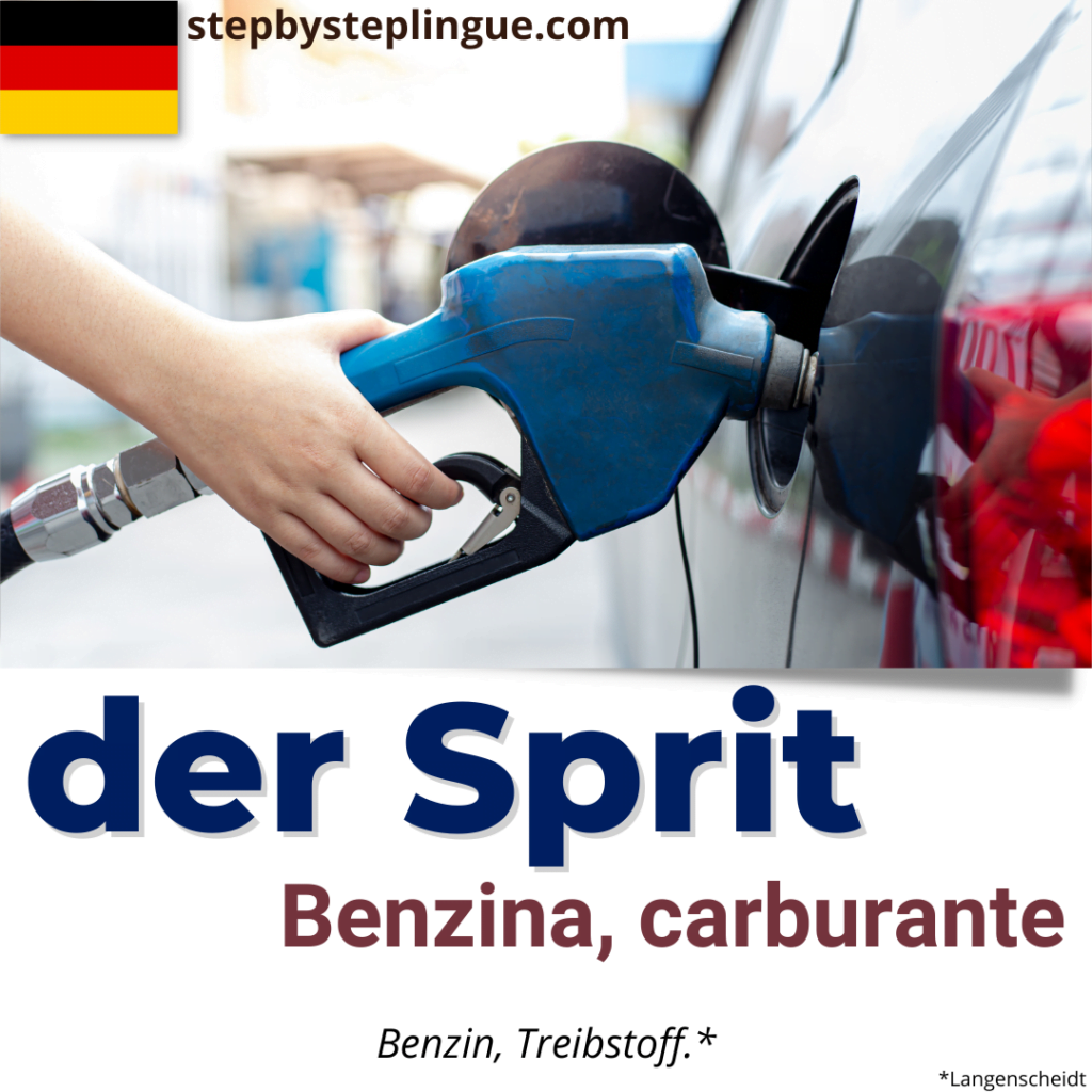 Der Sprit è una delle parole chiave di questo Step di lettura in tedesco!