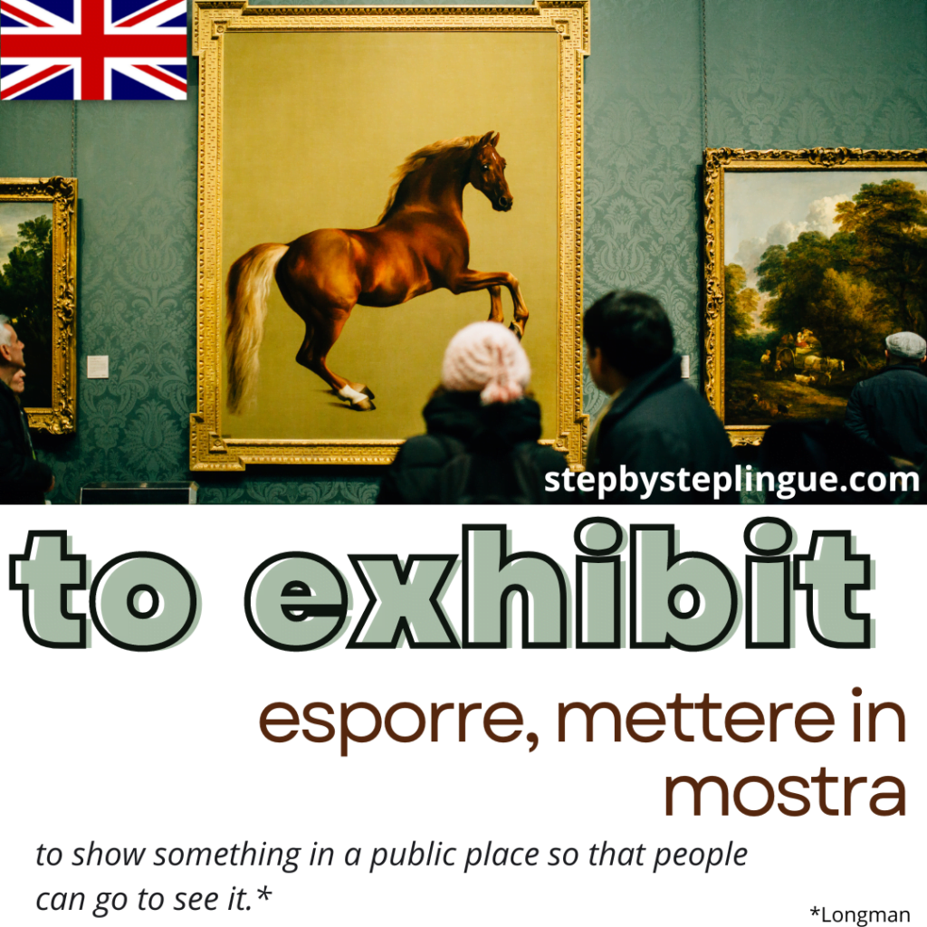 To exhibit è una delle parole chiave di questo Step di lettura in inglese