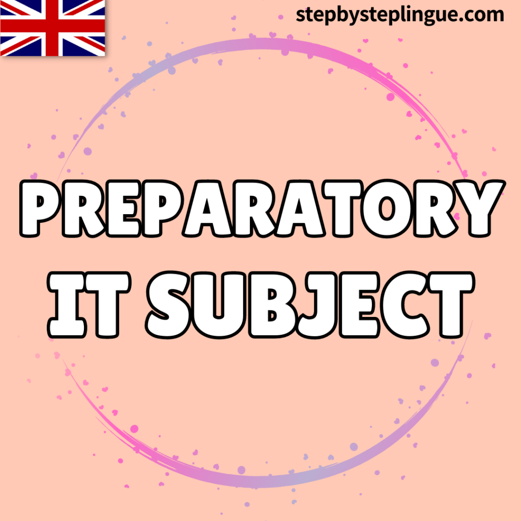 It as a preparatory subject