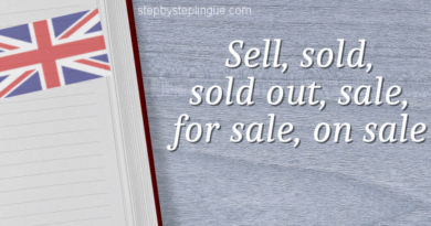 Sell sold sold out sale for sale on sale differenza inglese title