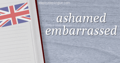 Ashamed embarrassed differenza inglese title