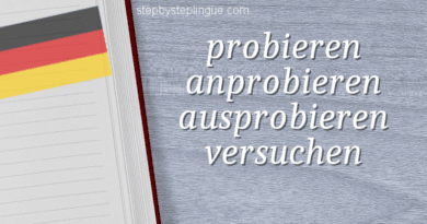 Probieren anprobieren ausprobieren versuchen differenza tedesco title