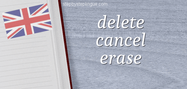 Delete cancel erase inglese differenza title