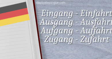 Eingang Einfahrt Ausgang Ausfahrt Aufgang Auffahrt Zugang Zufahrt tedesco differenza title