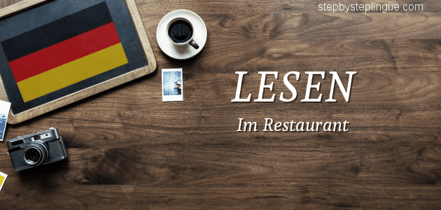 Lesen Im restaurant title