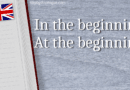 In the beginning At the beginning differenza inglese title