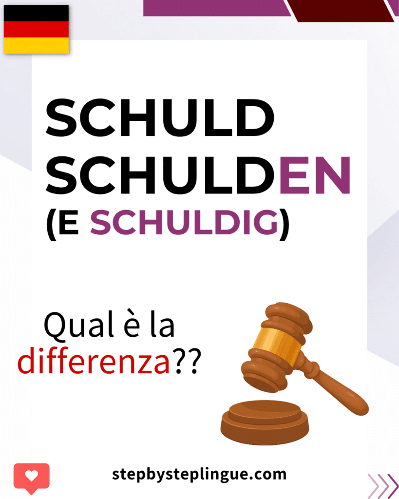 Schuld Schulden schuldig differenza